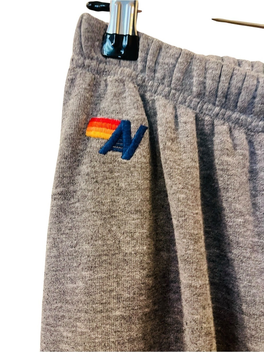 Aviator Nation Women’s 5 Stripe Sweatpants Joggers Heather Grey Rainbow Size: XS - Picture 6 of 6